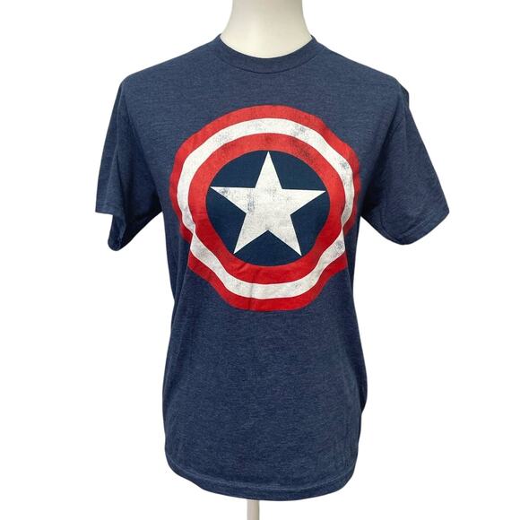 Marvel Captain America Womens Small Cotton Blend Short Sleeve Crew Neck Tee - Picture 1 of 4